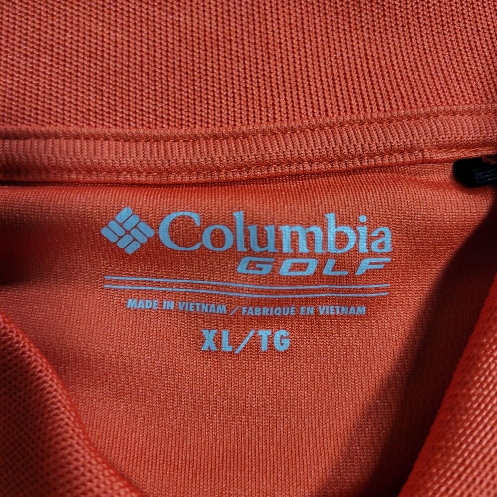 Auburn Tigers Shirt Mens XL Orange NCAA Golf Columbia Omni Wick Polo Performance - Picture 3 of 9